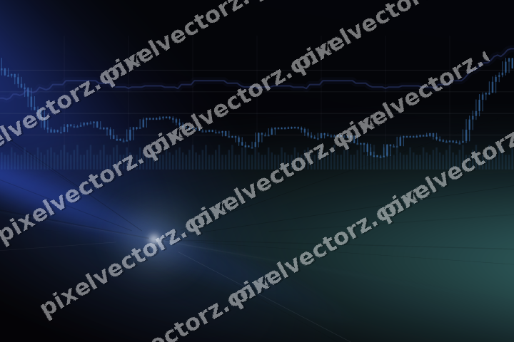 Glowing neon chart background in blue and cyan