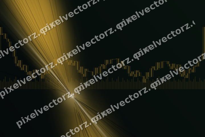Glowing neon chart background in amber and green