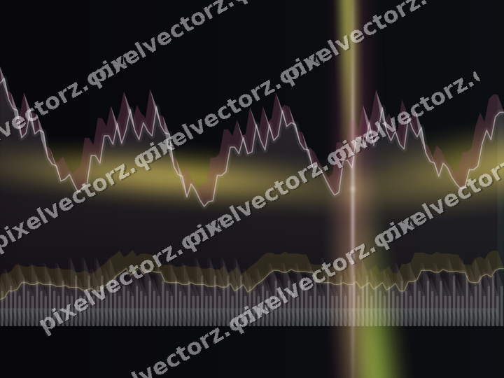 Glowing neon chart background in lime and amber