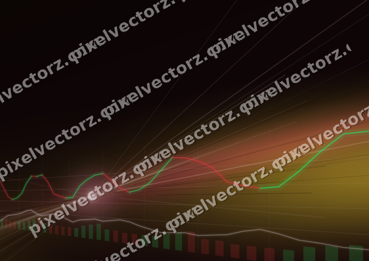Glowing neon chart background in pink and yellow