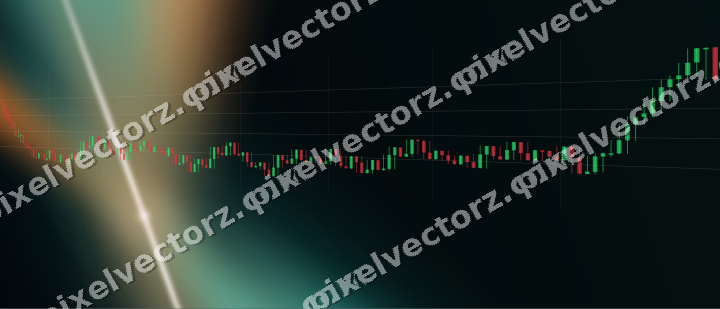 Glowing neon chart background in orange and teal