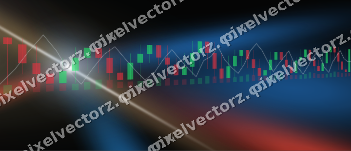 Glowing neon chart background in blue and red
