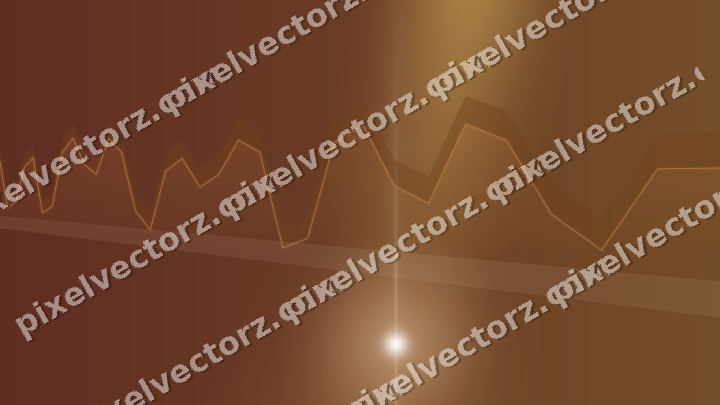 Glowing neon chart background in orange and amber