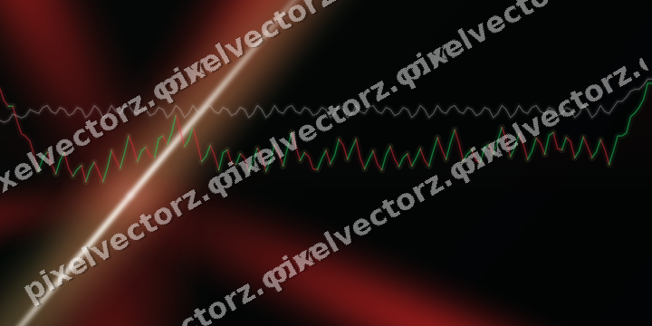 Glowing neon chart background in red and green