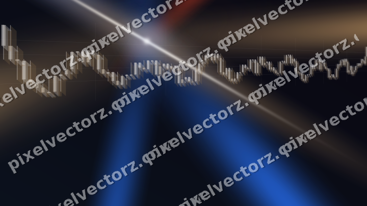 Glowing neon chart background in blue and red