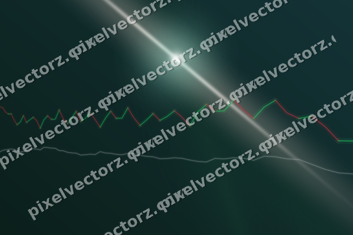 Glowing neon chart background in dark green and orange