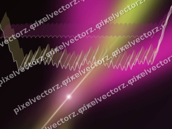 Glowing neon chart background in magenta and lime