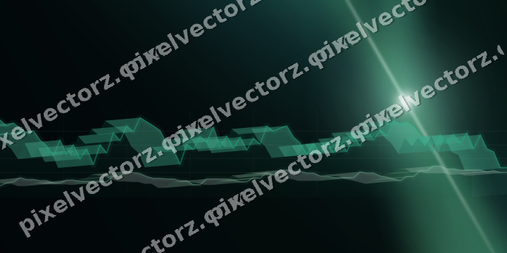 Glowing neon chart background in green and teal