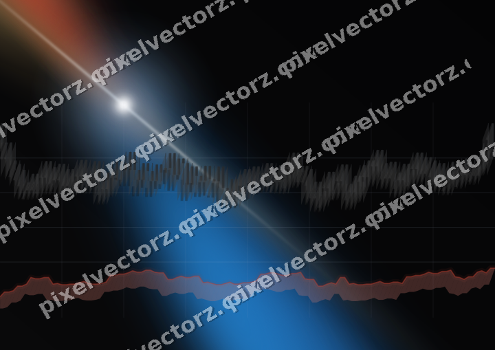 Glowing neon chart background in blue and red
