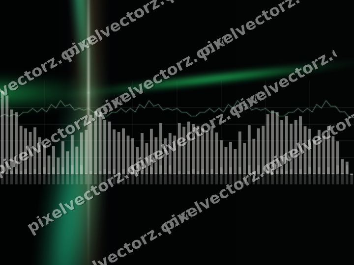 Glowing neon chart background in green and red