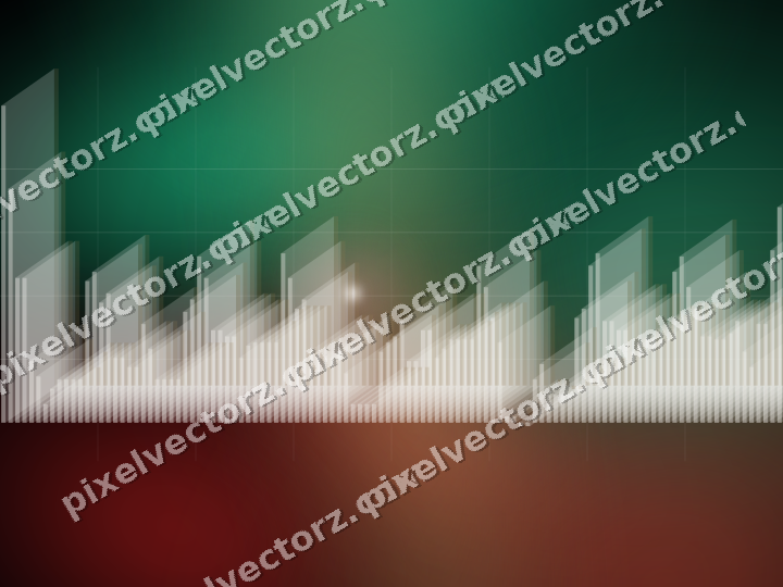Glowing neon chart background in red and green