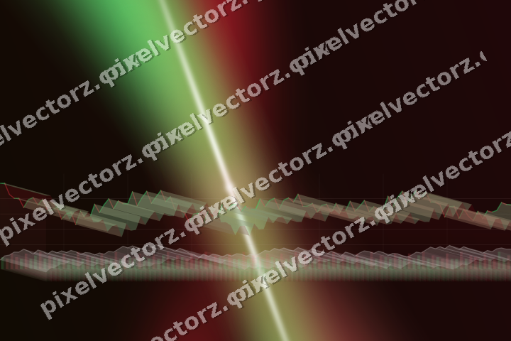Glowing neon chart background in red and green