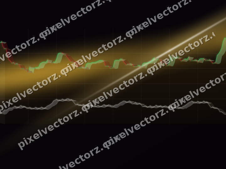 Glowing neon chart background in amber and purple
