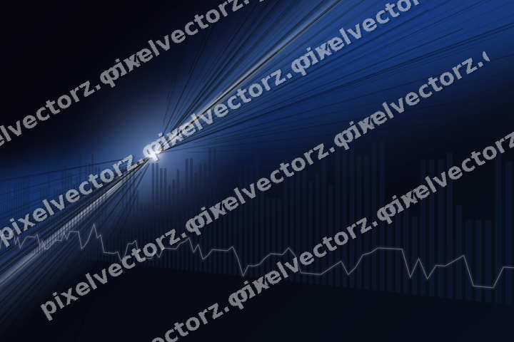 Glowing neon chart background in blue