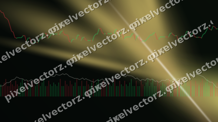 Glowing neon chart background in lime and yellow