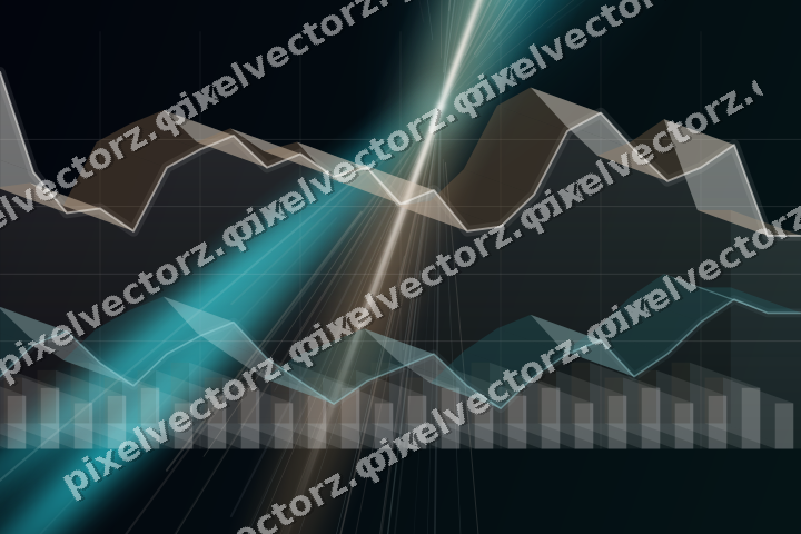 Glowing neon chart background in teal and orange
