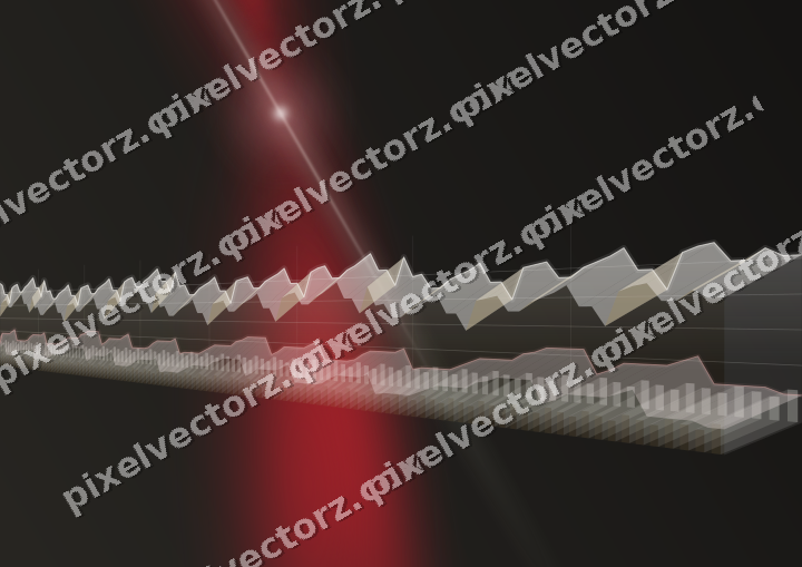 Glowing neon chart background in red and pale amber
