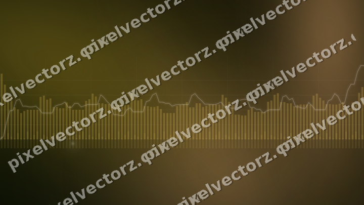 Glowing neon chart background in amber and orange