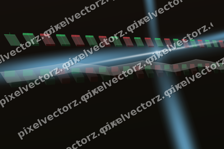 Glowing neon chart background in cyan and red