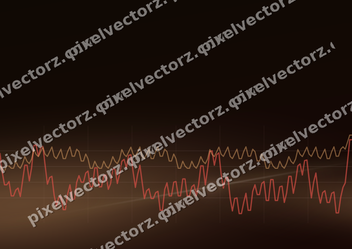 Glowing neon chart background in red and orange