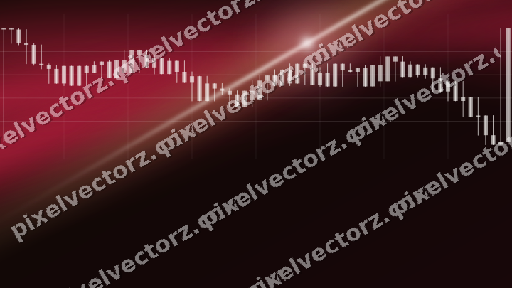 Glowing neon chart background in pink and red
