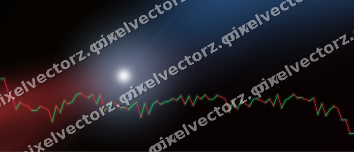 Glowing neon chart background in blue and red