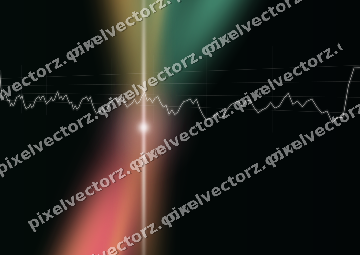 Glowing neon chart background in pink and amber