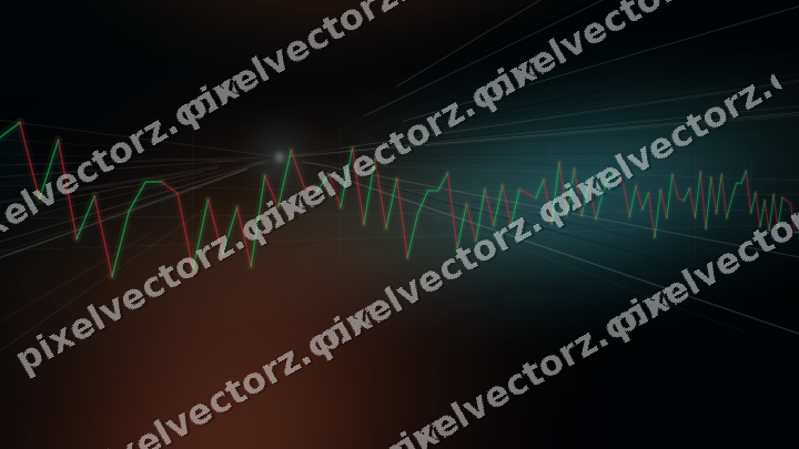 Glowing neon chart background in teal and orange