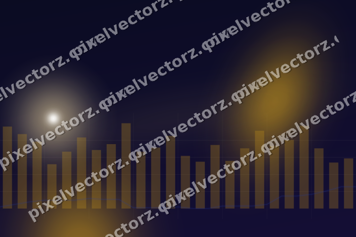 Glowing neon chart background in amber and blue