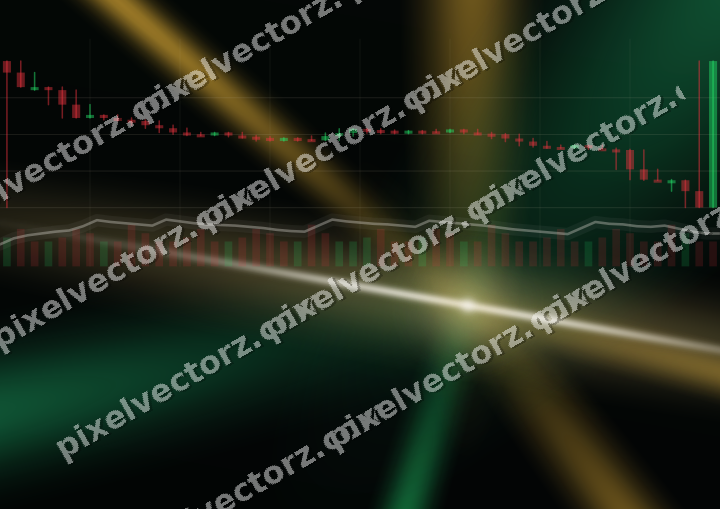 Glowing neon chart background in amber and green