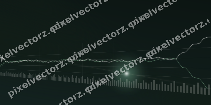 Glowing neon chart background in dark green and amber