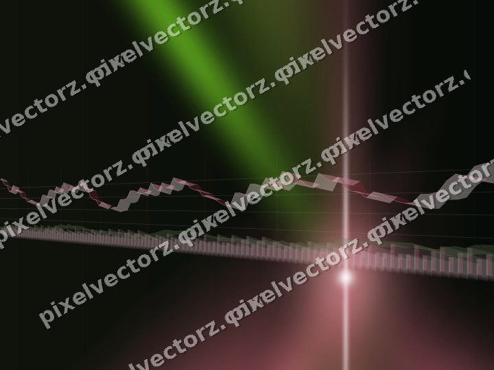 Glowing neon chart background in pink and lime