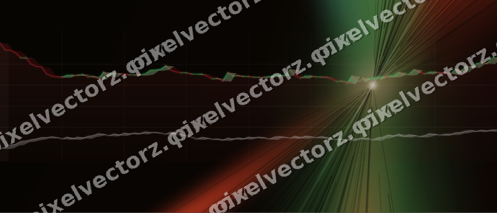 Glowing neon chart background in red and orange