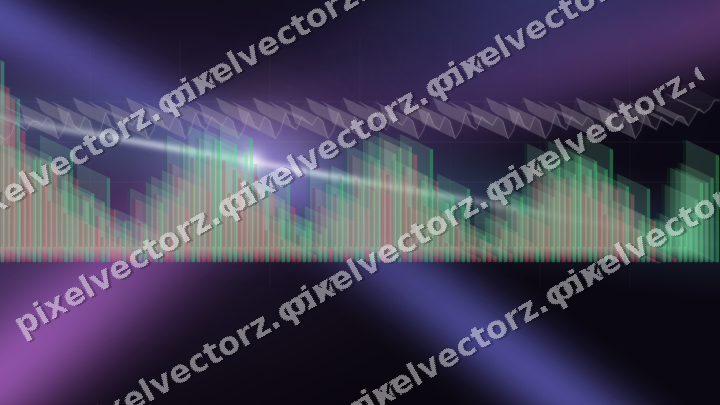 Glowing neon chart background in purple and blue