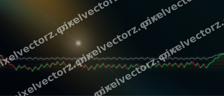 Glowing neon chart background in amber and teal