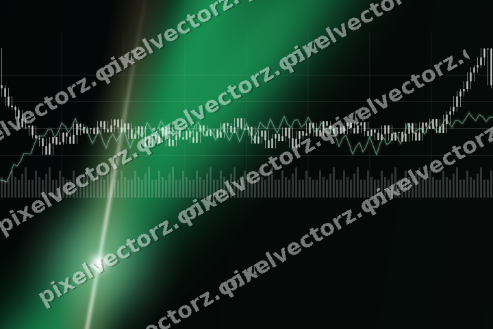 Glowing neon chart background in green and orange