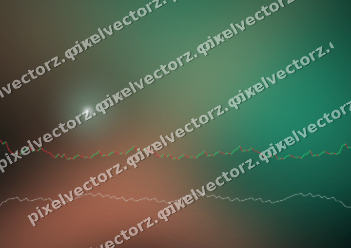 Glowing neon chart background in green and orange