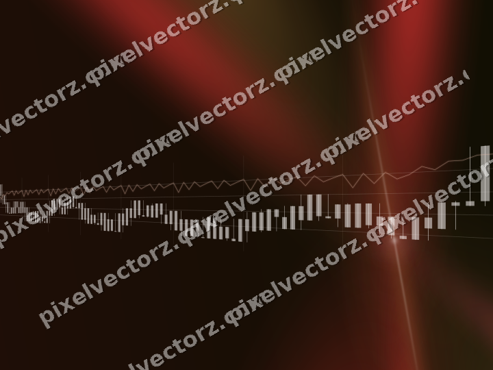 Glowing neon chart background in red and orange