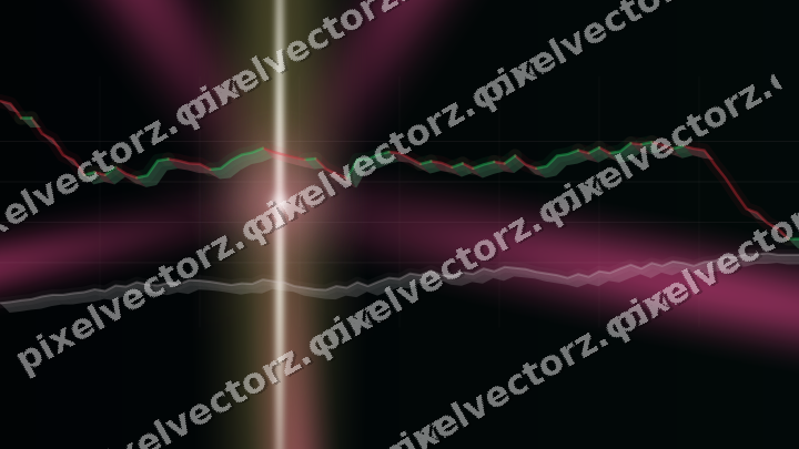 Glowing neon chart background in pink and orange