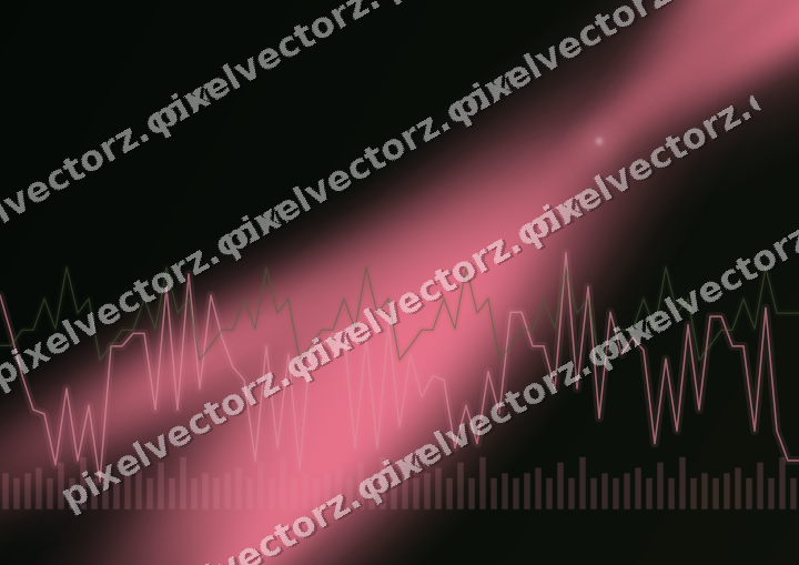Glowing neon chart background in pink and lime