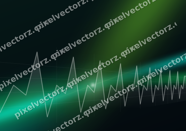 Glowing neon chart background in green and lime
