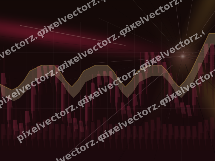 Glowing neon chart background in pink and amber