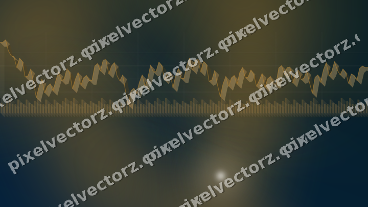 Glowing neon chart background in amber and dark teal