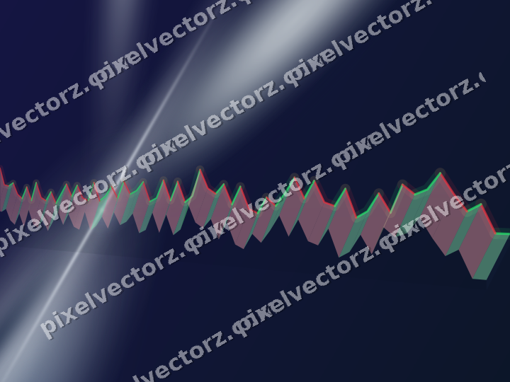 Glowing neon chart background in dark blue and white