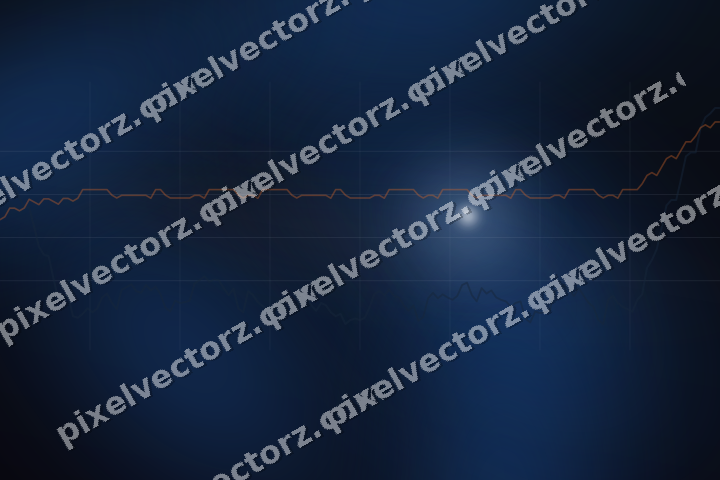 Glowing neon chart background in blue and orange