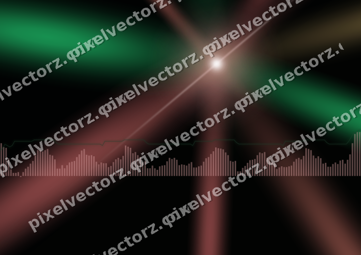 Glowing neon chart background in red and green