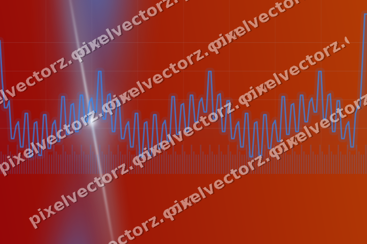 Glowing neon chart background in blue and red