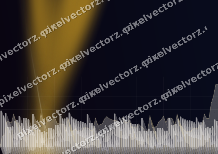 Glowing neon chart background in amber and blue