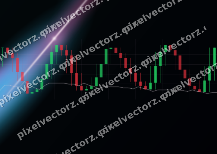 Glowing neon chart background in magenta and purple
