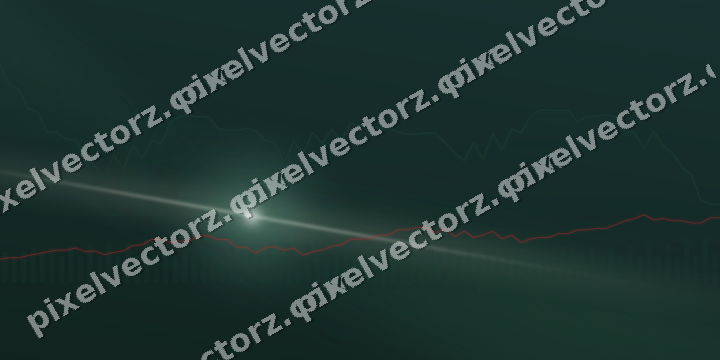 Glowing neon chart background in dark green and red